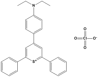 Molecular Structure of 75038-08-3 (Thiopyrylium, 4-[4-(diethylamino)phenyl]-2,6-diphenyl-, perchlorate)